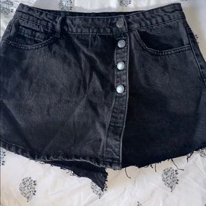 black Denim jean  shorts .